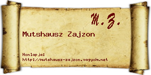 Mutshausz Zajzon névjegykártya